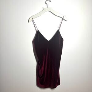 TOBI Dress Women S/P Maroon Red Velvet Holiday Date Night Dark Romantic Y2K Club
